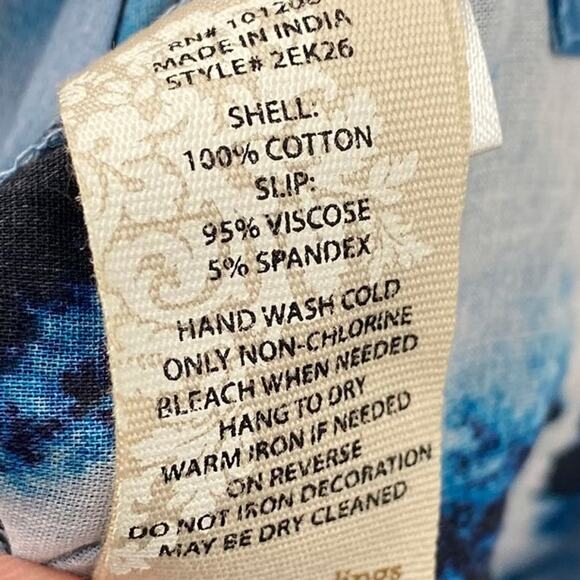 Soft Surroundings Sea Sprite Maxi Dress Embroidered Coverup Tie Dye Blue NEW XS - Picture 9 of 9